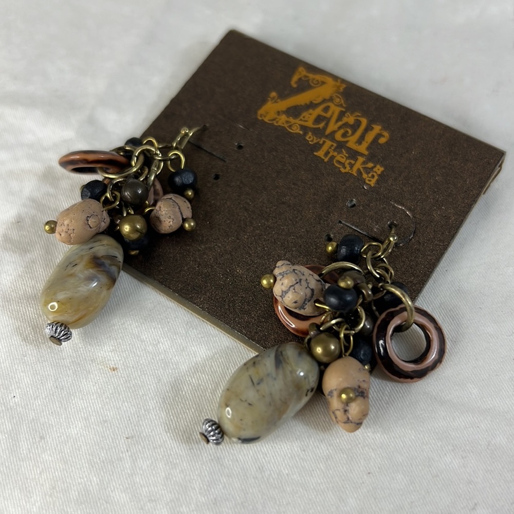 Zevar by Tresha dangle beaded earrings New